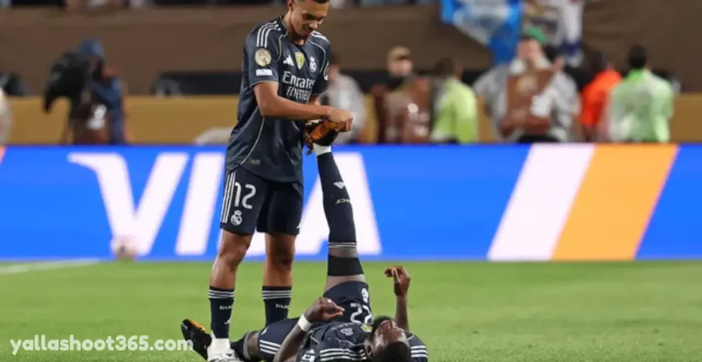 Trent Alexander-Arnold helps Antonio Rudiger stretch